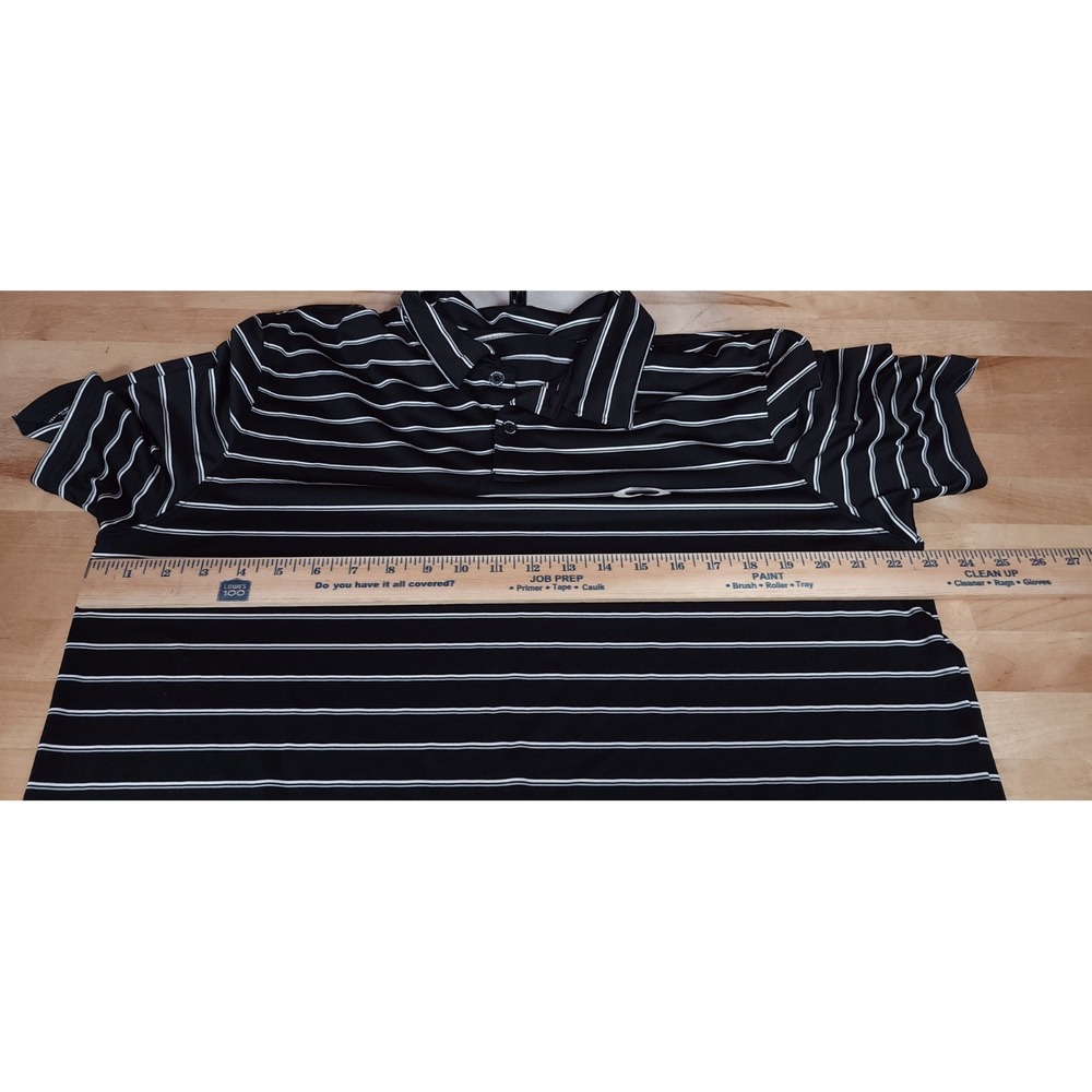 Oakley Polo Golf Shirt Size Large Regular Fit Short Sleeve Black Stripe - Picture 5 of 6